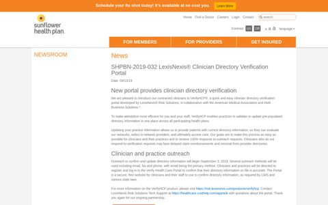 LexisNexis® Clinician Directory Verification Portal | Sunflower ...