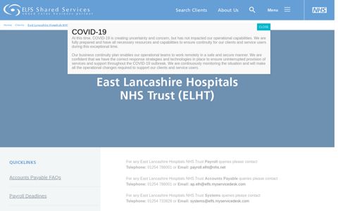 East Lancashire Hospitals NHS Trust (ELHT) - ELFS