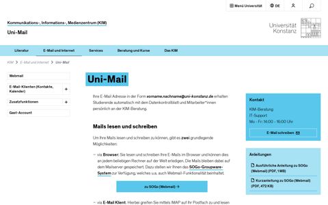 Uni-Mail | E-Mail und Internet | Kommunikations-, Informations ...