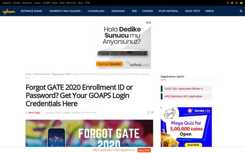 Forgot GATE 2020 Enrollment ID or Password? Get Your ...