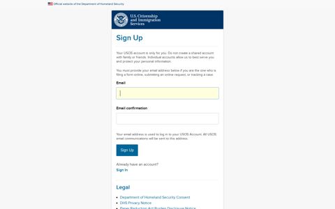 Citizenship and Immigration Services - Sign up for a USCIS ...