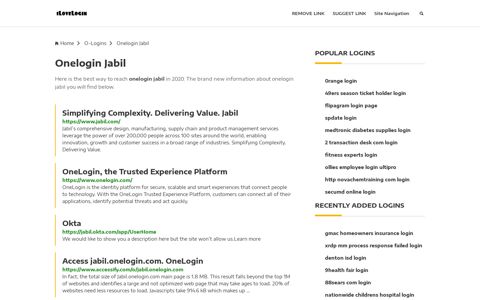 Onelogin Jabil ❤️ One Click Access