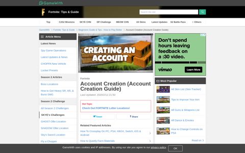 Fortnite | Account Creation (Account Creation Guide ...