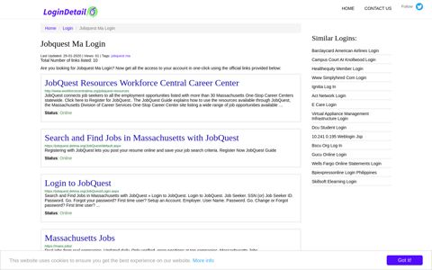 Jobquest Ma Login JobQuest Resources Workforce Central ...