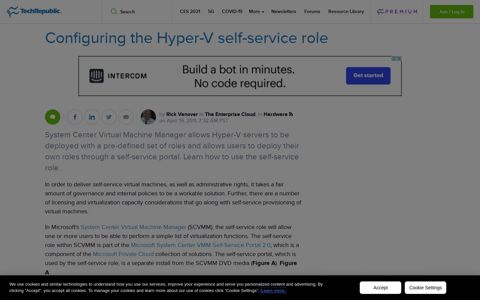 Configuring the Hyper-V self-service role - TechRepublic