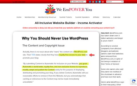 All-Inclusive Website Builder - Income Activator