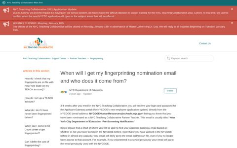 When will I get my fingerprinting nomination email and who ...