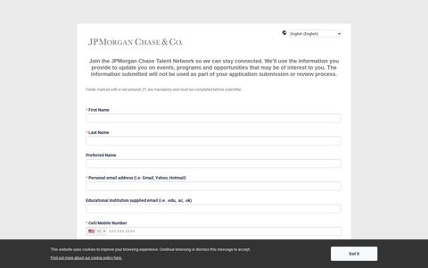 JPMorgan Chase & Co. | Share your information