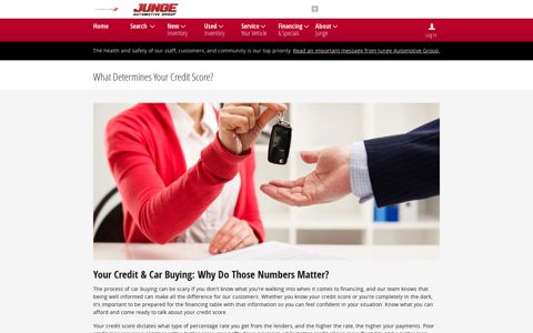 What Determines Your Credit Score? | Junge Automotive