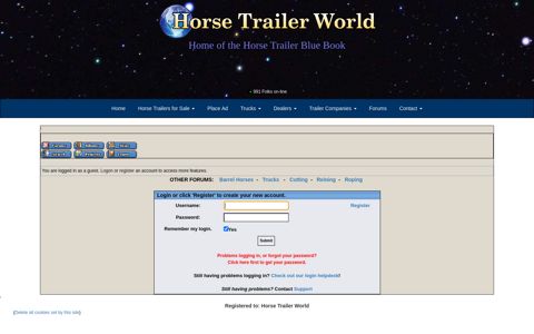 Logon - Horse Trailer World