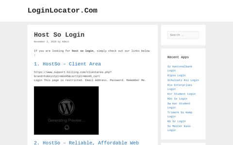 Host So Login - LoginLocator.Com