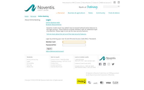 Login to Online Banking - Noventis Credit Union