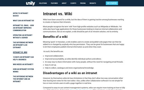 Using A Wiki As Part Of An Intranet Solution - Unily