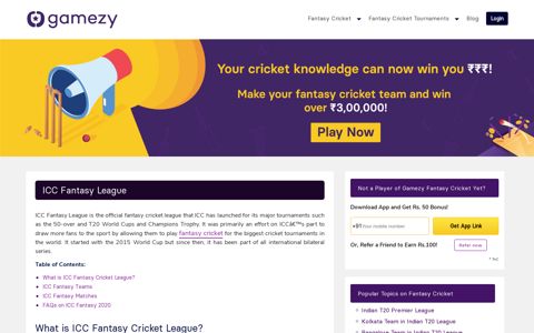 ICC Fantasy League for Cricket - Play Fantasy Cricket for ICC ...