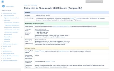 Mailservice für Studenten der LMU München (CampusLMU ...