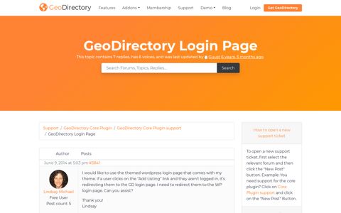 GeoDirectory Login Page - GeoDirectory Support