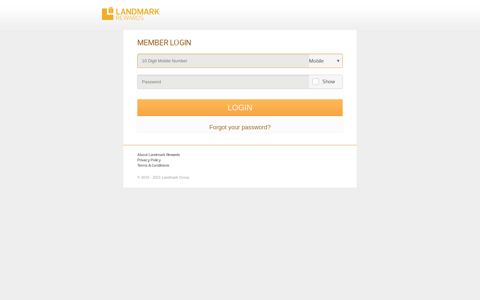 User account - LANDMARK REWARDS