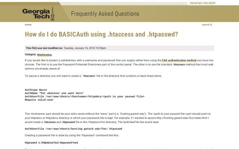 How do I do BASICAuth using .htaccess and .htpasswd? | GT ...