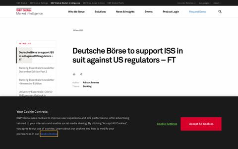 Deutsche Börse to support ISS in suit against US regulators ...