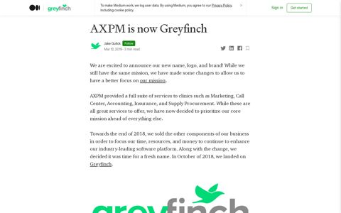 AXPM is now Greyfinch. We are excited to announce a new ...