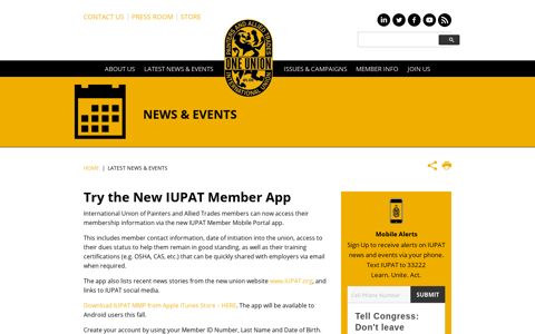 Try the New IUPAT Member App - IUPAT