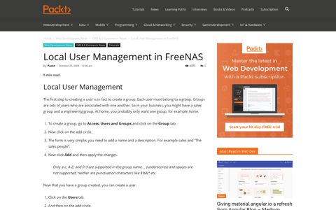 Local User Management in FreeNAS | Packt Hub