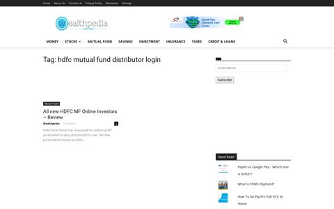 hdfc mutual fund distributor login Archives - Wealthpedia