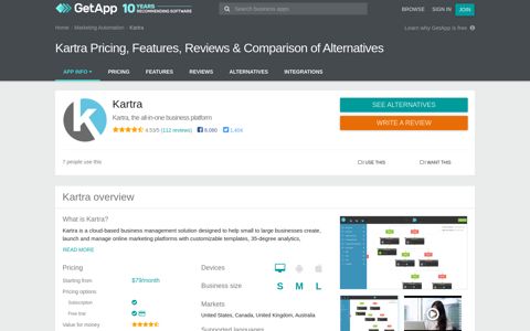 Kartra Pricing, Features, Reviews & Comparison of ... - GetApp