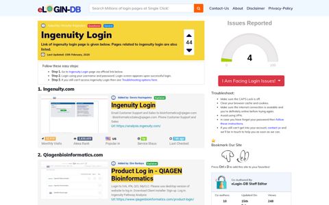 Ingenuity Login - A database full of login pages from all over ...