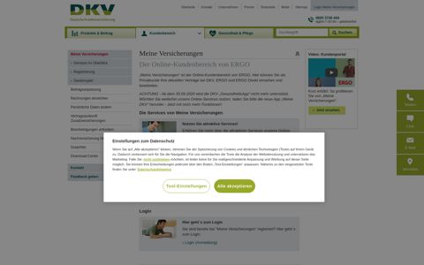 Persönlicher Kundenbereich Meine Versicherungen | DKV