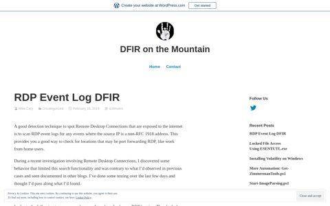 RDP Event Log DFIR – DFIR on the Mountain