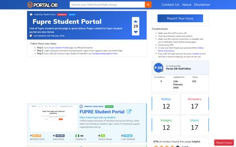 Fupre Student Portal