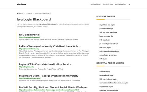 Iwu Login Blackboard ❤️ One Click Access - iLoveLogin