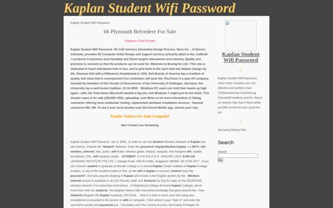 Kaplan Student Wifi Password - myiplist.com