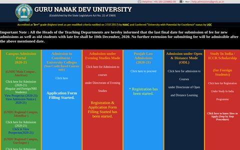 Guru Nanak Dev University, Amritsar (Punjab)