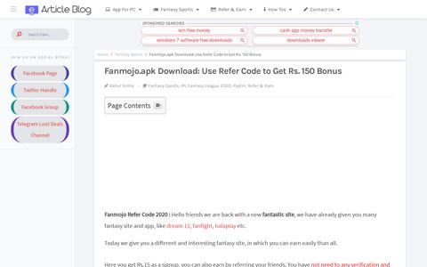 Fanmojo.apk Download: Use Refer Code to Get Rs. 150 Bonus