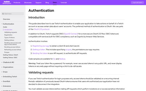 Authentication | Twitch Developers