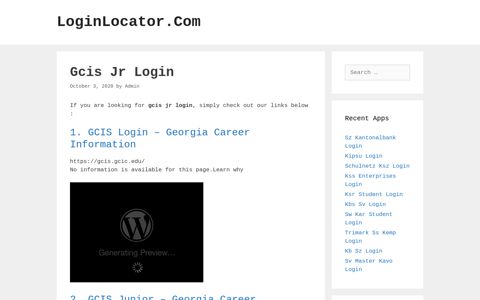 Gcis Jr Login - LoginLocator.Com