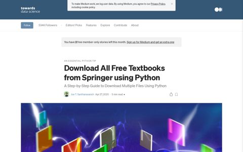 Download All Free Textbooks from Springer using Python | by ...