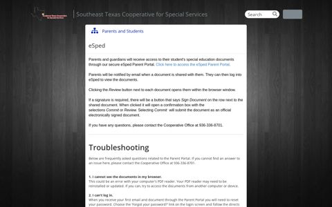 eSped - Southeast Texas Cooperative for Special Services