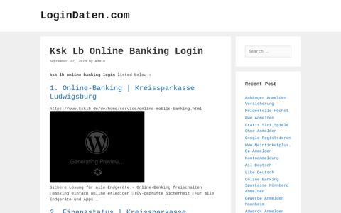 Ksk Lb Online Banking Login - LoginDaten.com
