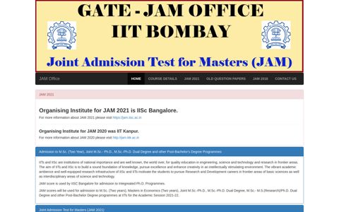 GATE-JAM OFFICE - IIT BOMBAY