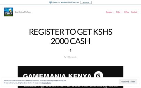 REGISTER TO GET KSHS 2000 CASH – GameMania Kenya