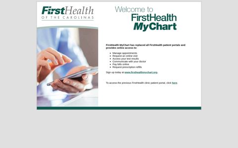 FirstHealth Clinics Patient Portal