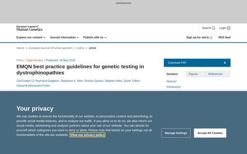 EMQN best practice guidelines for genetic testing in ... - Nature