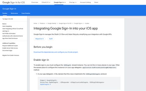 Integrating Google Sign-In into your iOS app | Google Sign-In ...