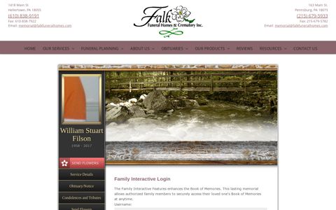 William Filson Login - Pennsburg, Pennsylvania | Falk Funeral ...