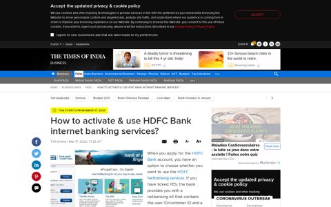 HDFC Netbanking: How to activate & use HDFC Bank internet ...
