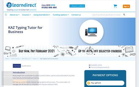 KAZ Typing Tutor for Business | learndirect