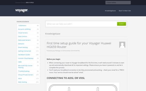 First time setup guide for your Voyager Huawei HG659 Router ...